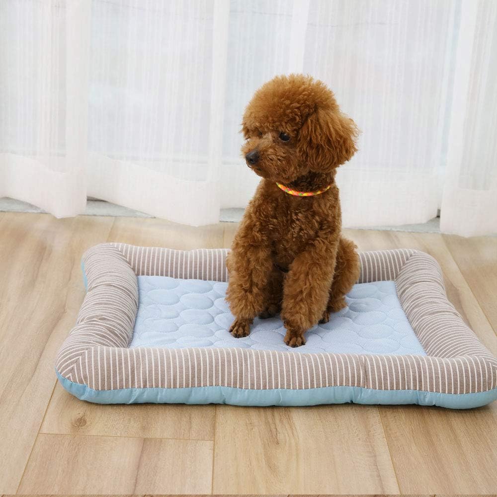 RPGT Summer Pet Self Cooling Pad Washable Sleeping Blanket- No Need to Freeze Or Refrigerate 14"x 18" Kennel Mat for Small Medium Dog and Adult Cat