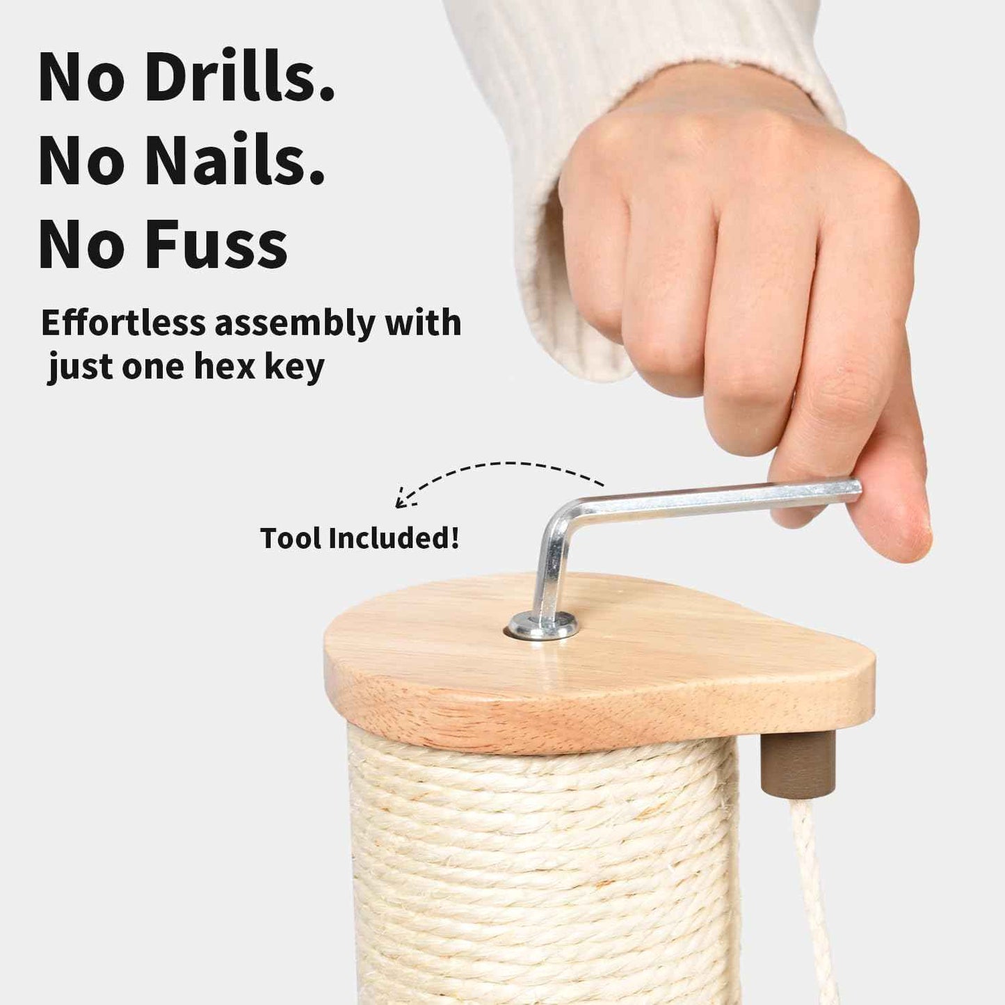 Lulu's World Cat Wall Scratcher,32" Tall No-Drill Wall Mounted Kitten Scratching Post, Cat Wall Furniture with 4 Suction Cups, Sturdy Sisal Climbing Tree Cat, Wall Shelves for Indoor Large Cats