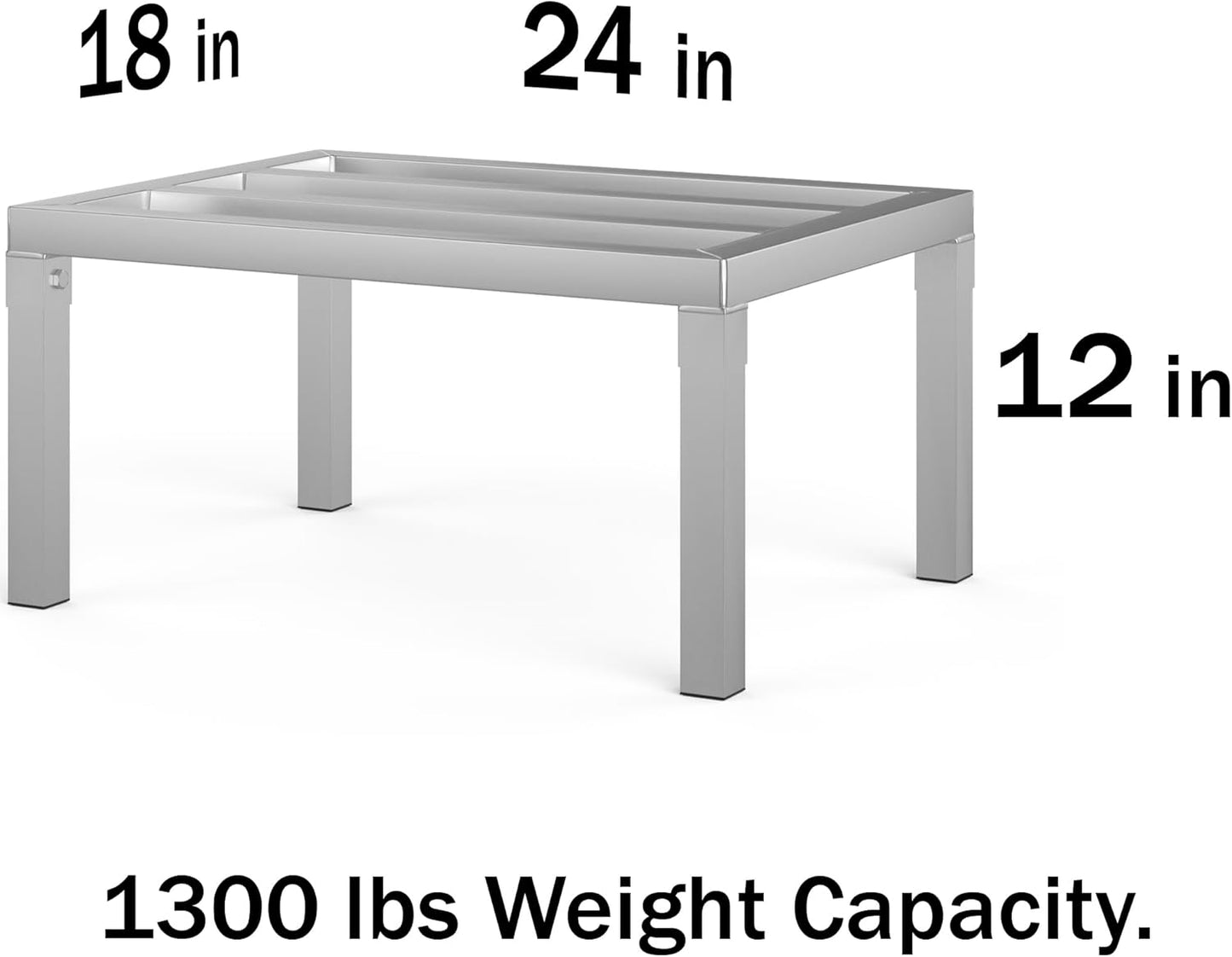 18 in X 24 in. Aquarium Stand | Industrial Style Aluminum Fish Tank Base with Open Frame Design