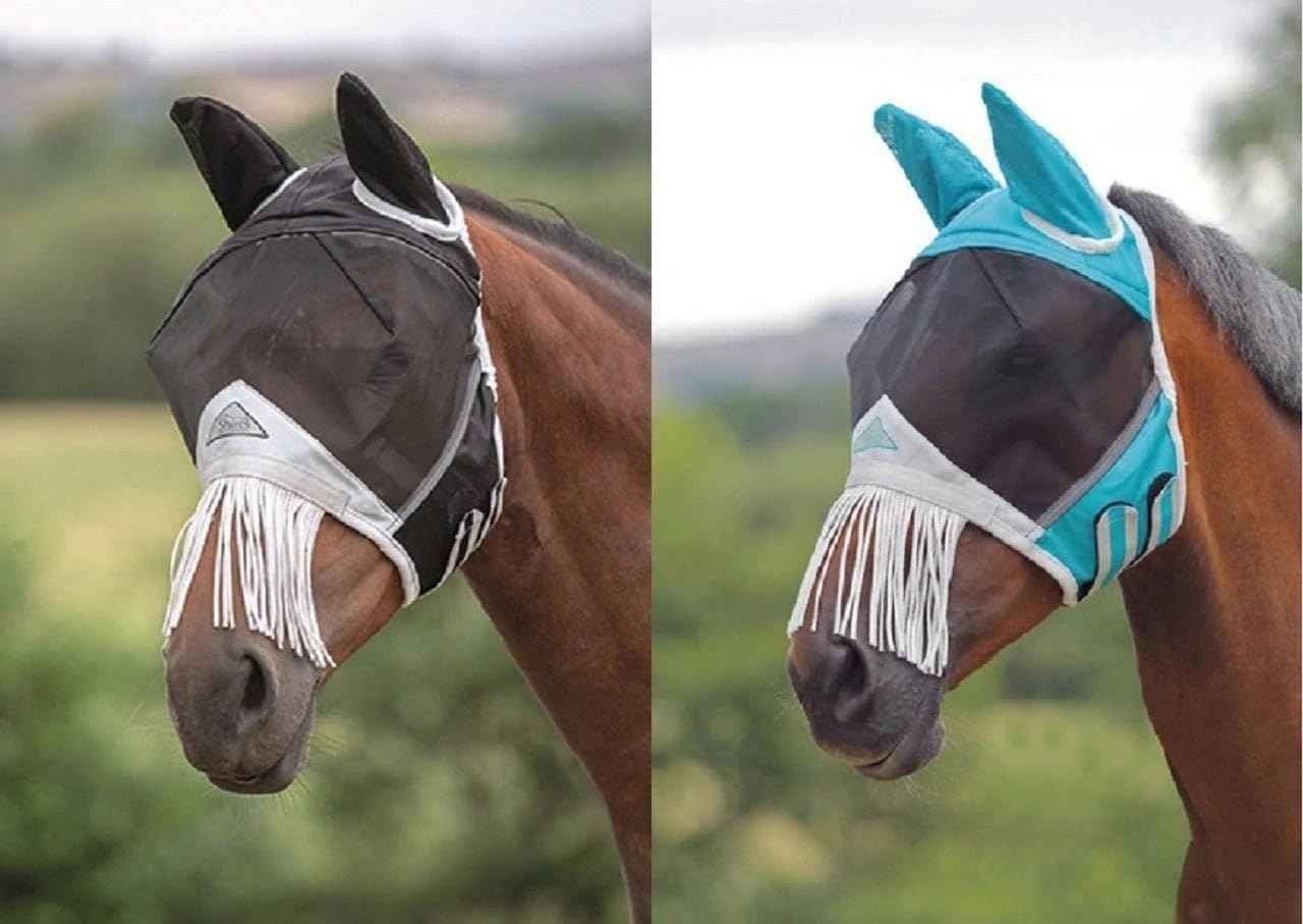 FINE MESH Fly MASK with Nose Fringe (Pony, Black)