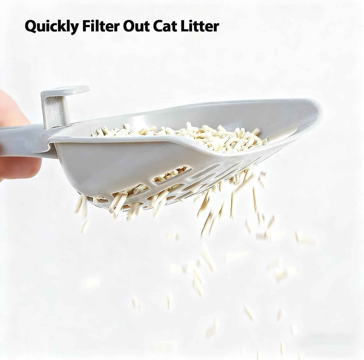 GOTTABEAM Cat Litter Scooper for Pellets – Wide Opening Non-Clumping Litter Sifter (with Plastic Scoop)