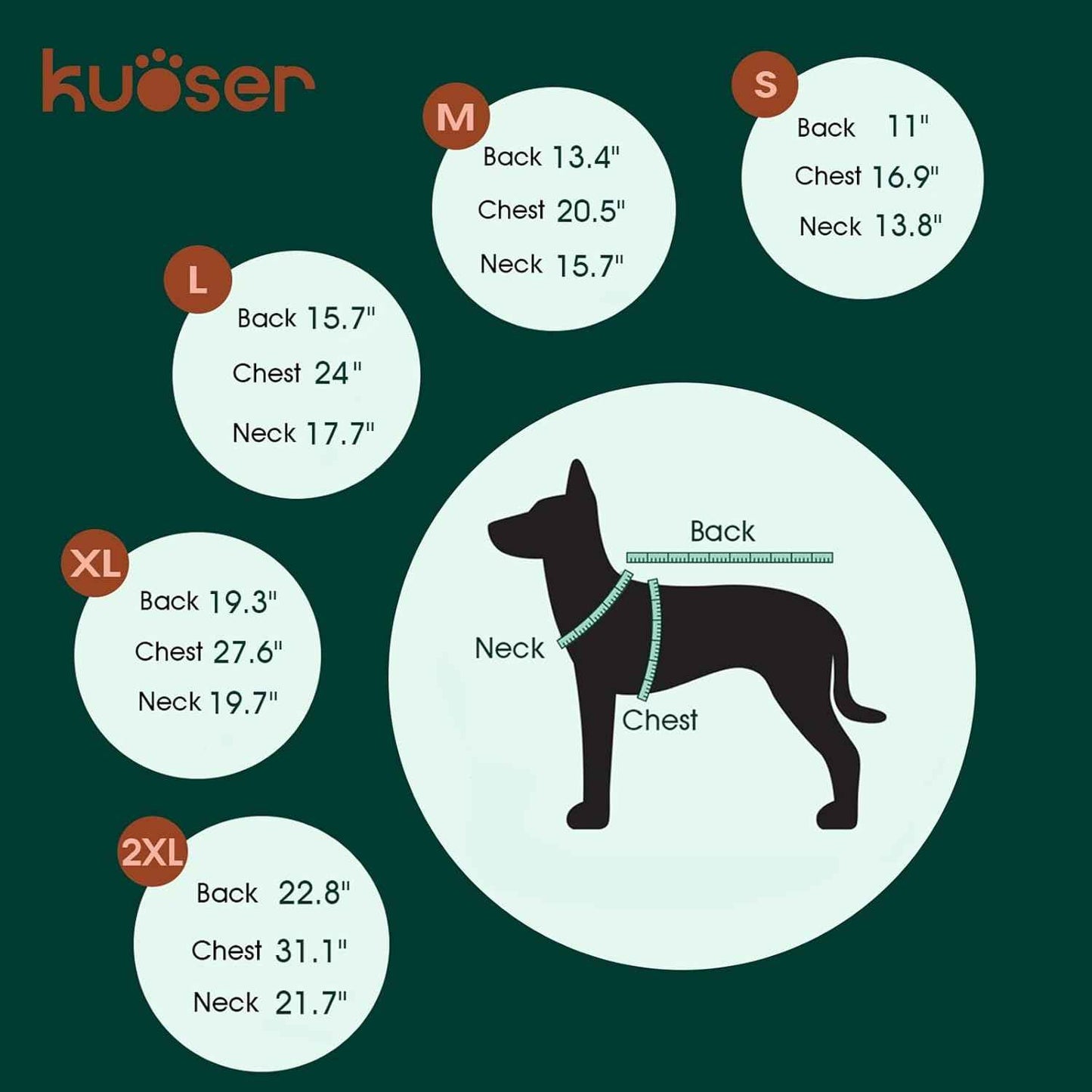 Kuoser Dog Cooling Vest Harness, Small Dog Cooler Jacket with Adjustable Buckle for Outdoor Beach, Hiking, Training Green S