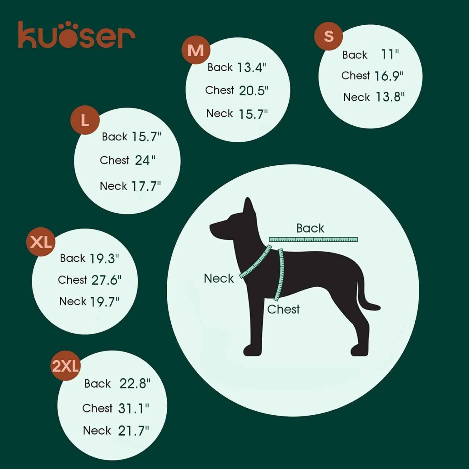 Kuoser Dog Cooling Vest Harness, Small Dog Cooler Jacket with Adjustable Buckle for Outdoor Beach, Hiking, Training Green S