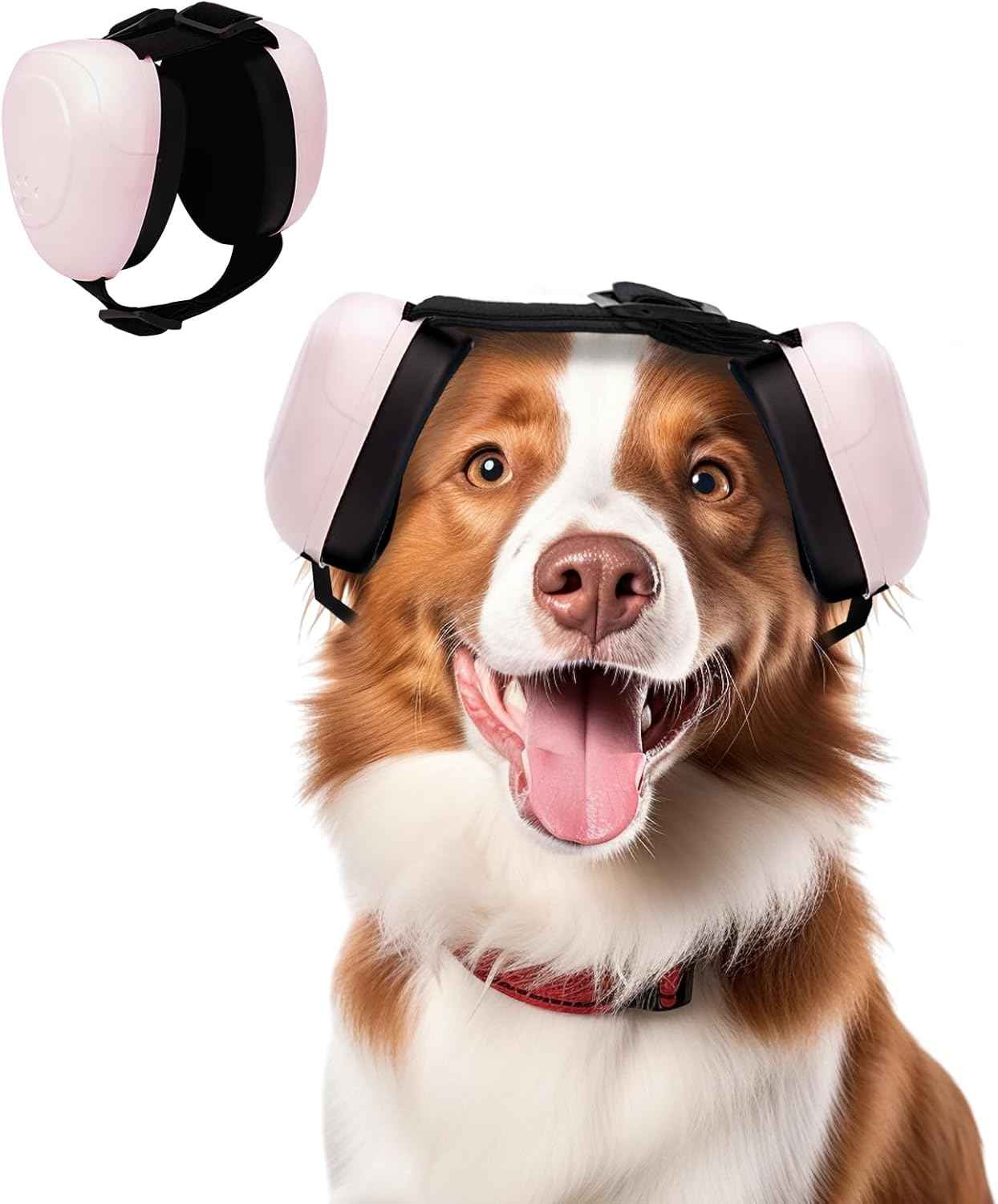 Dog Ear Muffs Noise Protection - Noise Canceling Ear Muffs for Dog,29dB NRR Dog Earmuffs,Ear Plugs for Dogs from Fireworks,Vacuums,Thunderstorms (Pink, M)