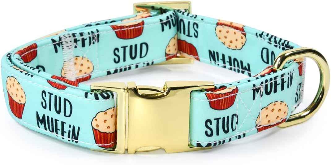 Stud Muffin Dog Bow Tie Dog Collar Accessory, Detachable Bowtie, Adjustable Collar for Small Medium Large Dogs