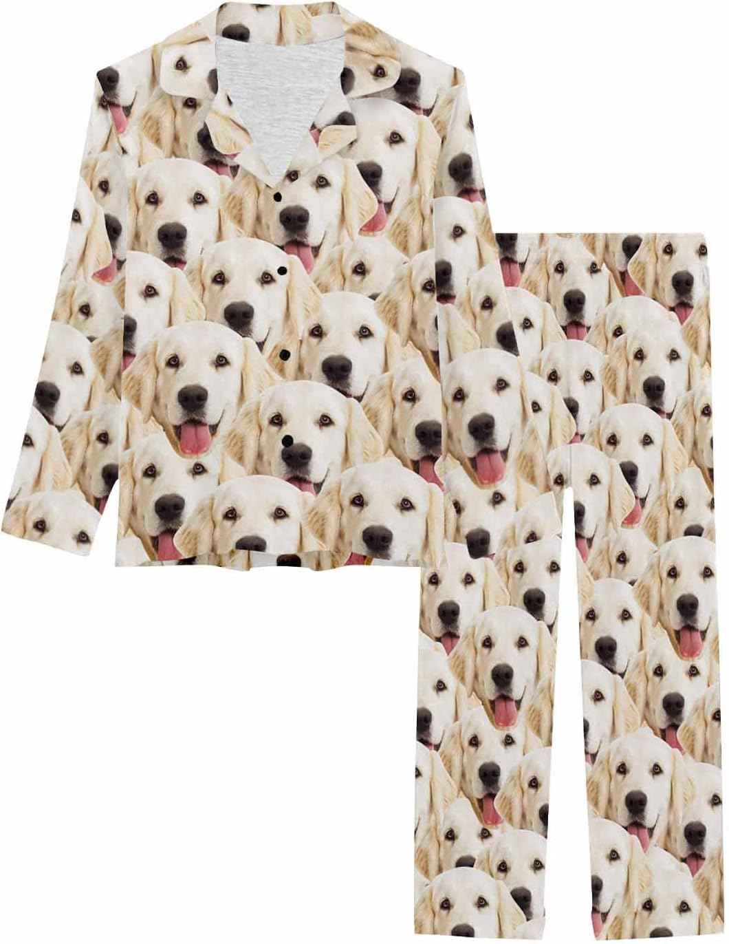 MyPupSocks Custom Face Pajamas for Women Set, Personalized Photo Long Sleepwear XS-XXL