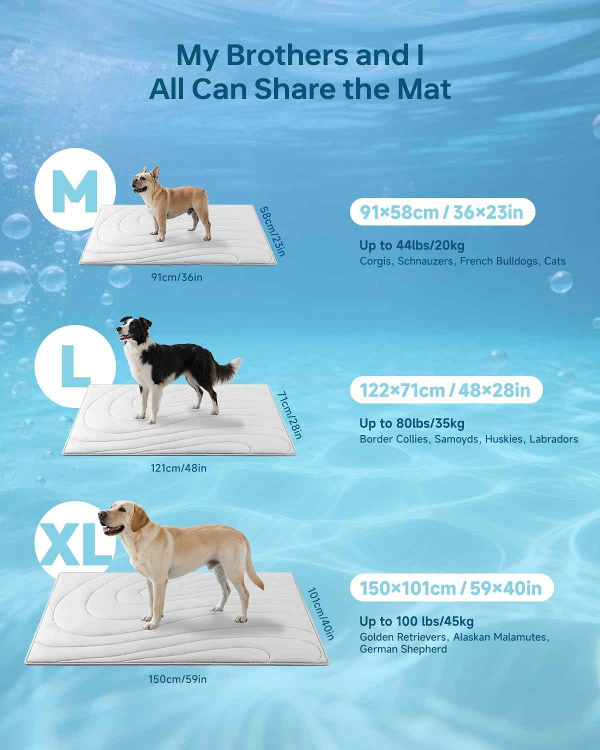 Cooling Mat for Dogs, 48" x 28" Self-Cooling Dog Bed with Arc-Chill Technology 3.0, Non-Slip Washable Pet Cooling Pad for Large Dogs, Indoor Outdoor Kennel Floor Use - Grey