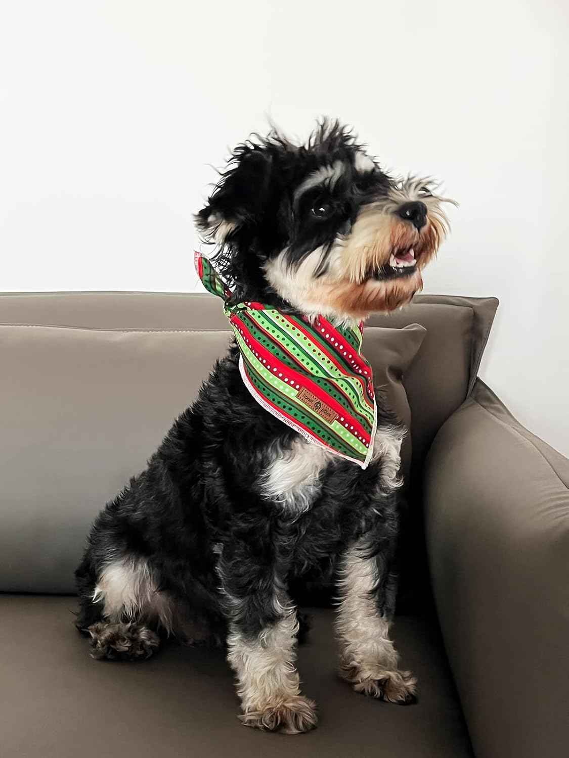 lionet paws Christmas Dog Bandana,Fabric Dogs Kerchief for Small Medium Large Dogs,Dog Cotton Triangle Bibs Scarf for Girl Boy