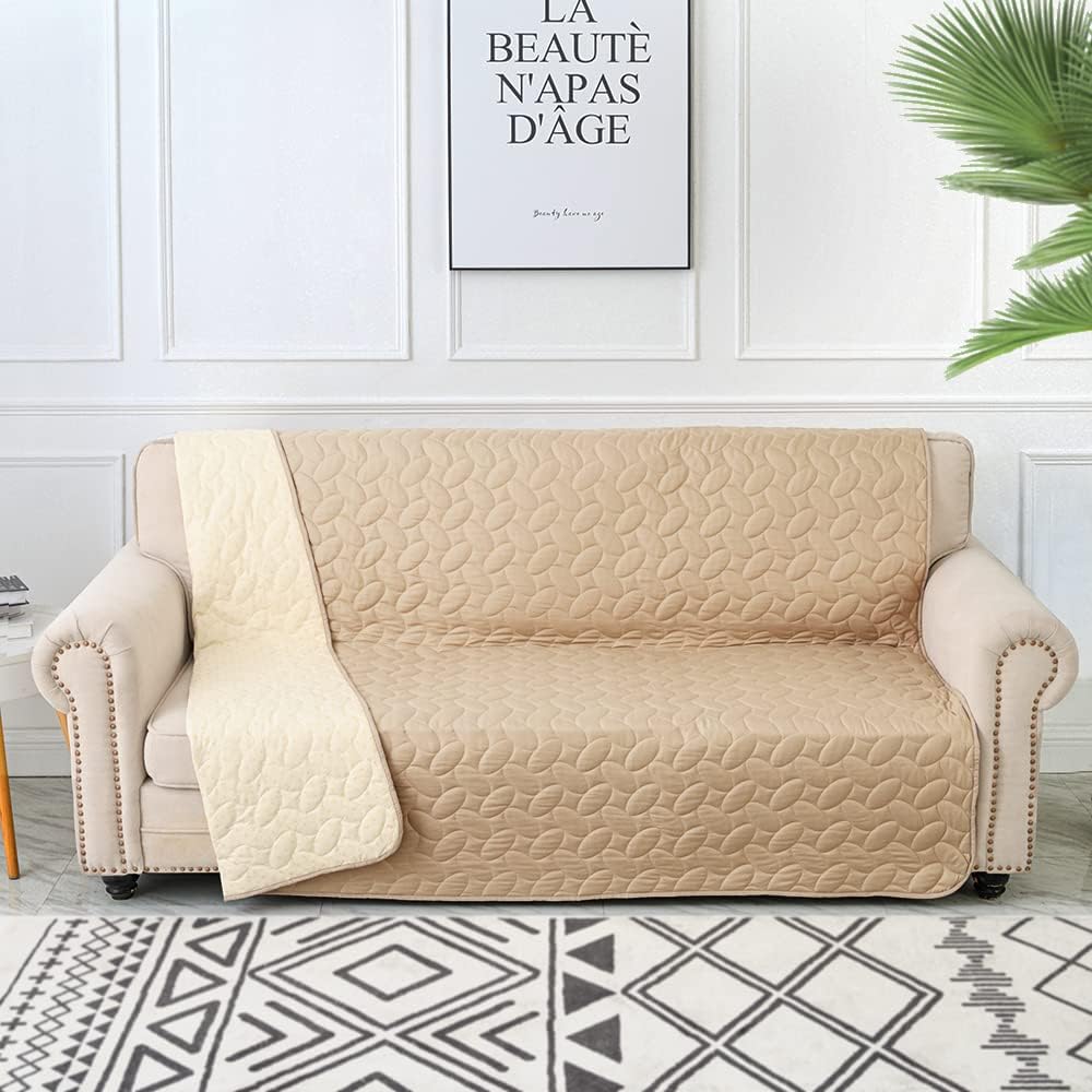 Ameritex Pet Bed Cover Dog Bed Blanket for Sofa and Furniture Waterproof New Pattern Design (68x82 Inch, Beige)
