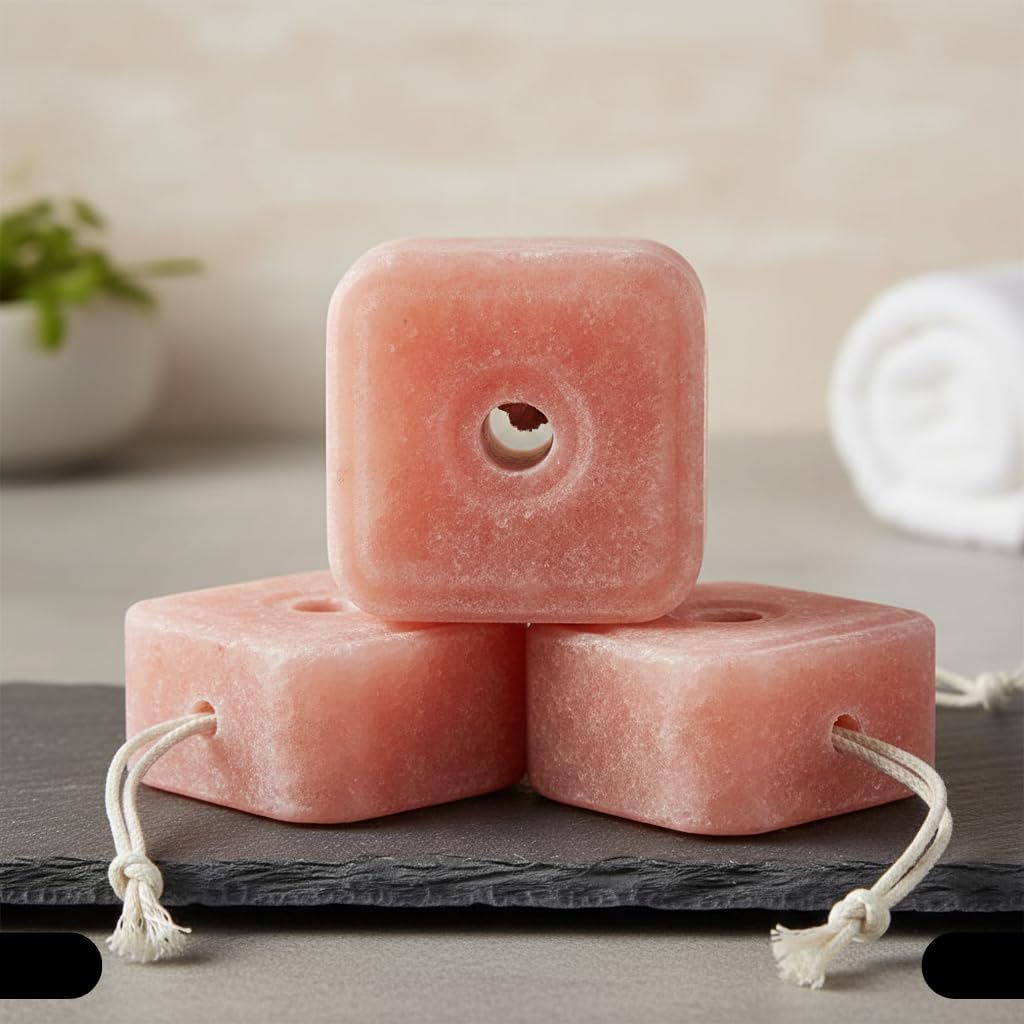 Compressed Himalayan Salt Lick 8-9 lbs, Big Block, Licking Salt for Horses, Deer Salt Lick Block, Block Salt on Rope, Himalayan Licking Salt for Animals.