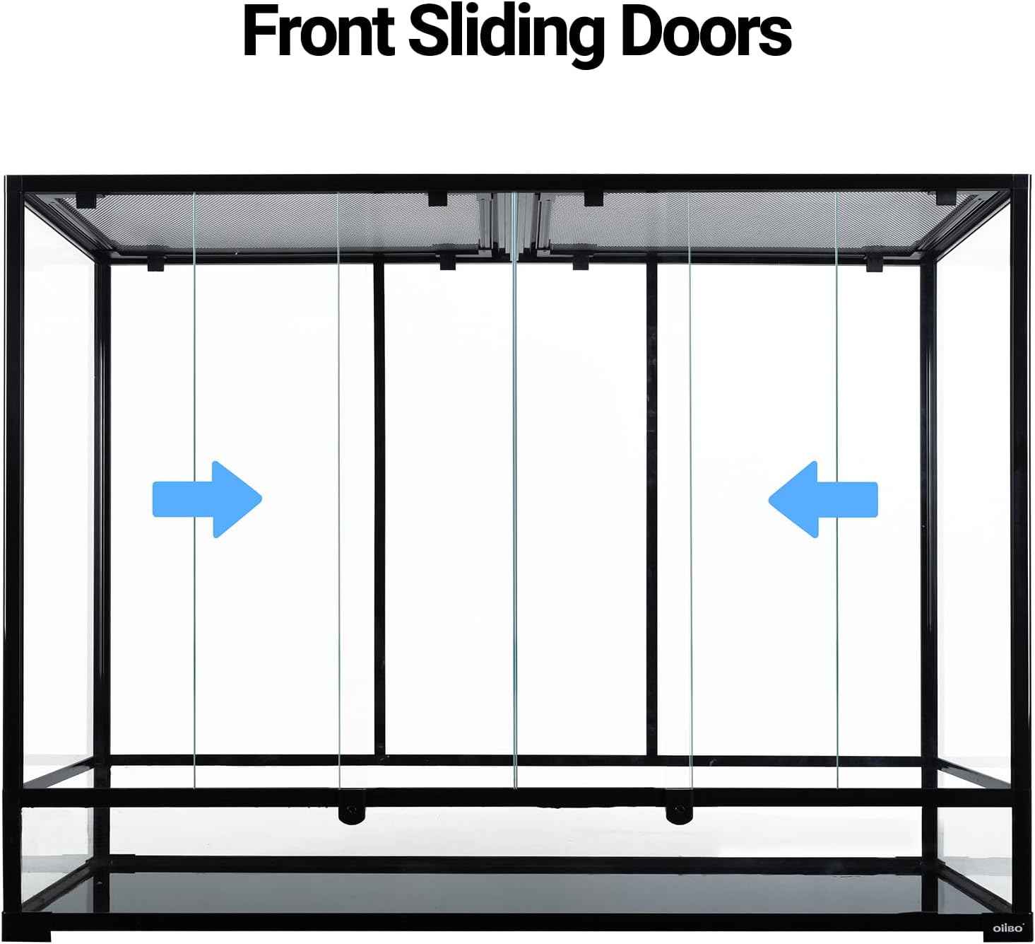 135 Gallon Reptile Terrarium, 48" x 18" x 36" Full Tempered Glass Vertical Reptile Tank,Front Sliding Door with Top Screen Ventilation Reptile Amphibian Tall & Extra-Long Habitat Enclosure Cage