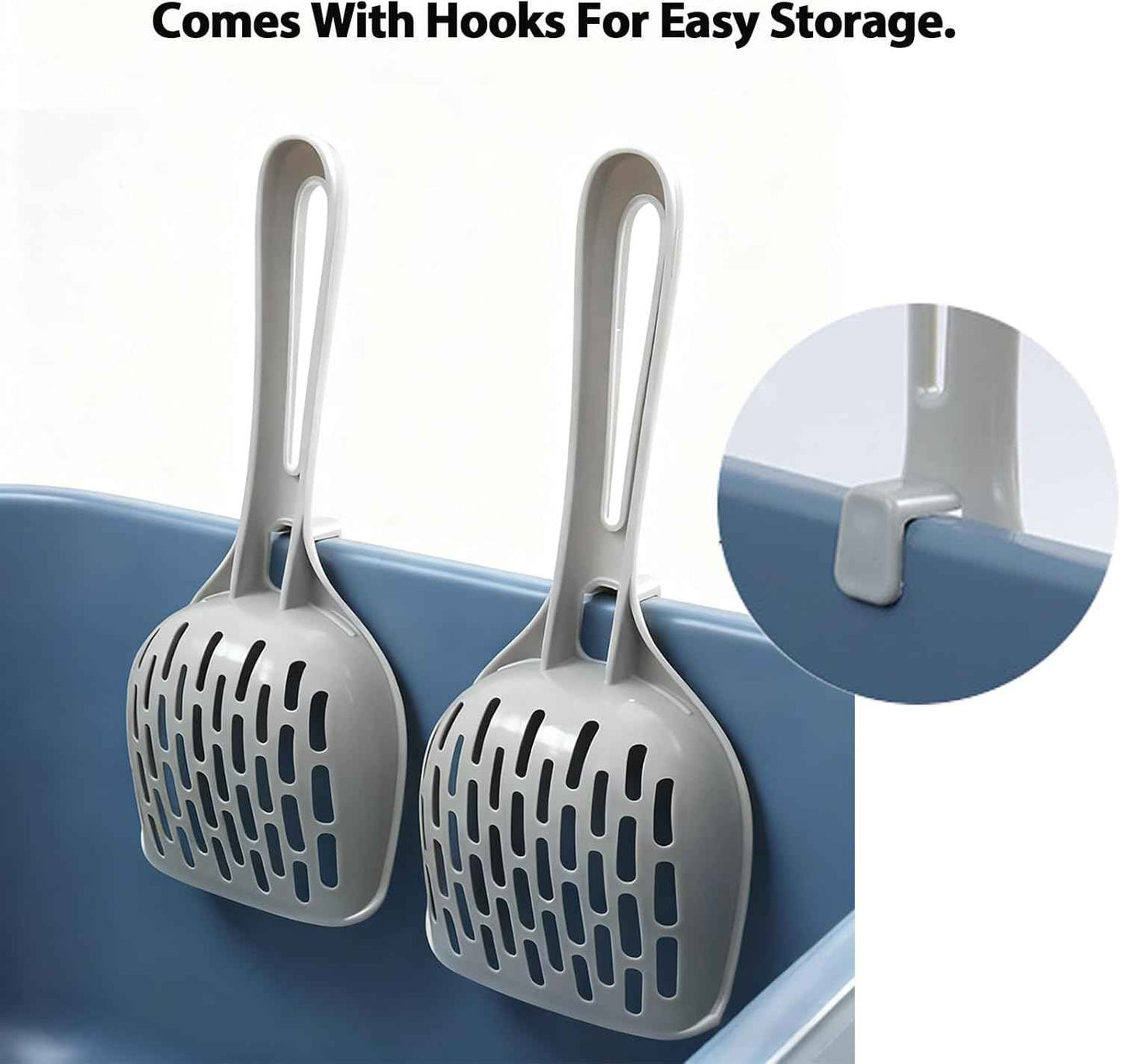 GOTTABEAM Cat Litter Scooper for Pellets – Wide Opening Non-Clumping Litter Sifter (with Plastic Scoop)