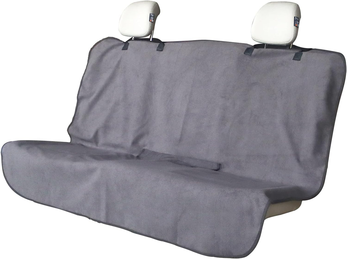 Back Seat Cover for Car Trucks Van SUV,Waterproof Rear Bench Towel Seat Covers for Dogs and Kids,Automotive Backseat Protector (Grey)