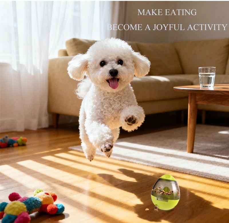 Interactive Dog Treat Toy Adjustable Treat Dispensing Ball Food Dispenser Tough Slow Feeder Puppy Enrichment Training Toy Pet Interactive Chase Toys for Small Medium Dogs Gift for Pets (Green)
