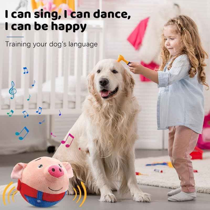 Interactive Dog Toys,Jumping Squeaky Dog Toys with Recording and Music Modes,Activated Dog Toy Moving Dog Toy for Small/Medium/Large Dogs to Keep Them Busy(Red Pig)