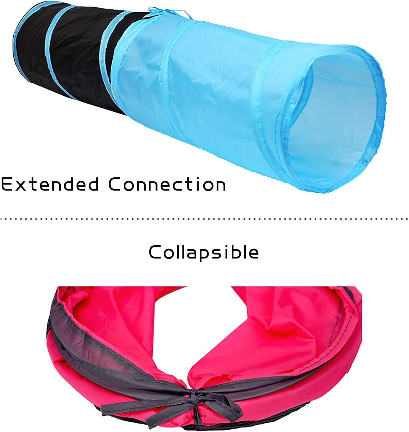 iCAGY Cat Tunnel for Indoor Cats Interactive, Rabbit Tunnel Toys, Pet Toys Play Tunnels for Cats Kittens Rabbits Puppies Crinkle Collapsible Pop Up Red 20"
