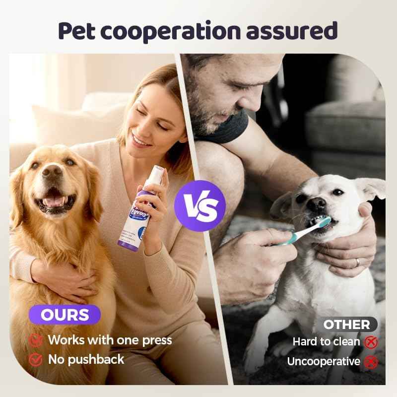 Teeth Cleaning Spray for Pets, 2026 Upgraded Oral Spray for Dogs and Cats, Dog Dental Spray Pet Breath Freshener Spray Oral Care Cleaner (1)