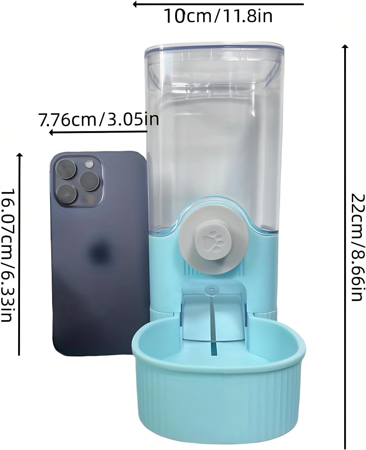 GPY Automatic Hanging Gravity Pet Feeder and Water Dispenser Set ，Automatic Rabbit Feeder and Dog Water Dispenser for Dogs Cats Pets Animals Large Capacity (Blue Water Feeder&Food Feeder) (Blue)
