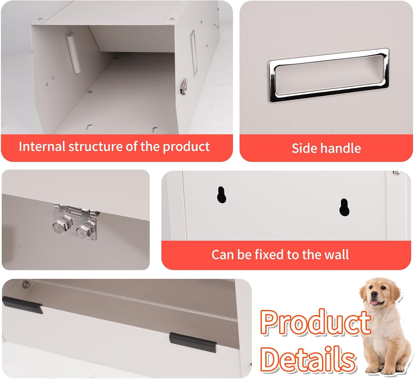 Large Automatic Dogs Feeder with Handle, 25 Lbs Indoor and Outdoor Gravity Dog Food Dispenser Container for Large Breed, 11.5'' L X 9.8'' W X 23'' H Hanging Auto Feeder