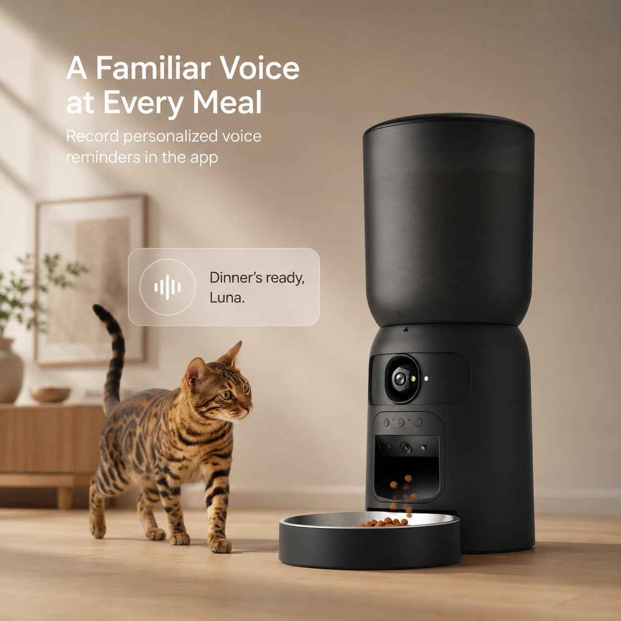 Smart Pet Feeder with 2K Dual Camera & AI Recognition, 6L Automatic Cat Dog Feeder with App Control, 2.4G/5G WiFi, Voice Message, Pet Interaction, Motion Tracking, No Clog, Dual Power, for Multi-Pet