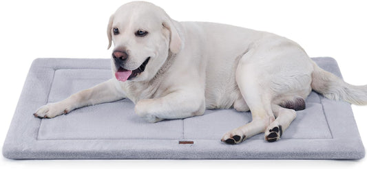 Made4Pets Dog Crate Pad Bed for Extra Large Dogs, Washable & Reversible, Anti-Slip Kennel Mat for Cozy Sleeping, Soft Fluffy Dog Bed for Indoor & Outdoor Use, 48"x30", Gray