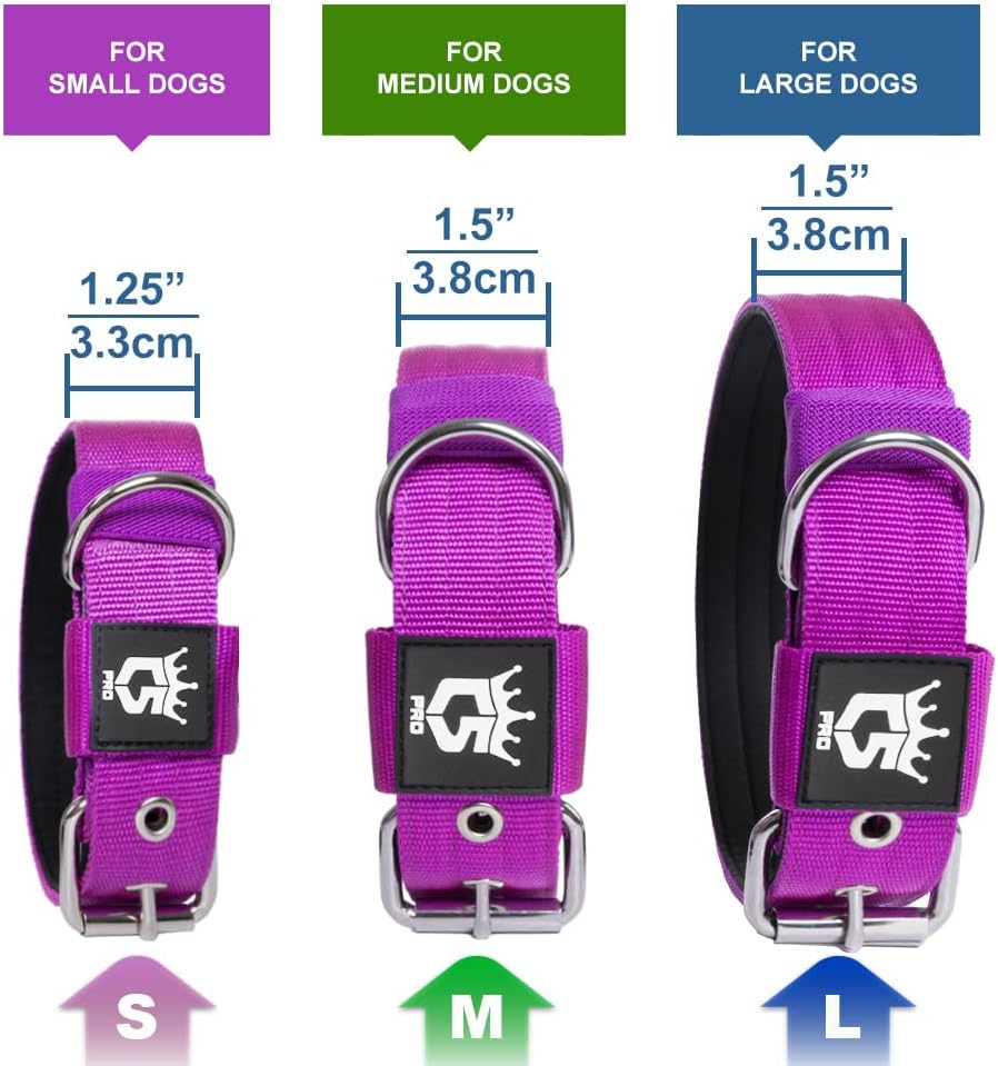 TSPRO Tactical Dog Collar 1.5 Inch Wide Thick Dog Collars with Heavy Duty Metal Buckle, Durable, Strong, Adjustable for Medium to Large Dogs (Christmas Red L)