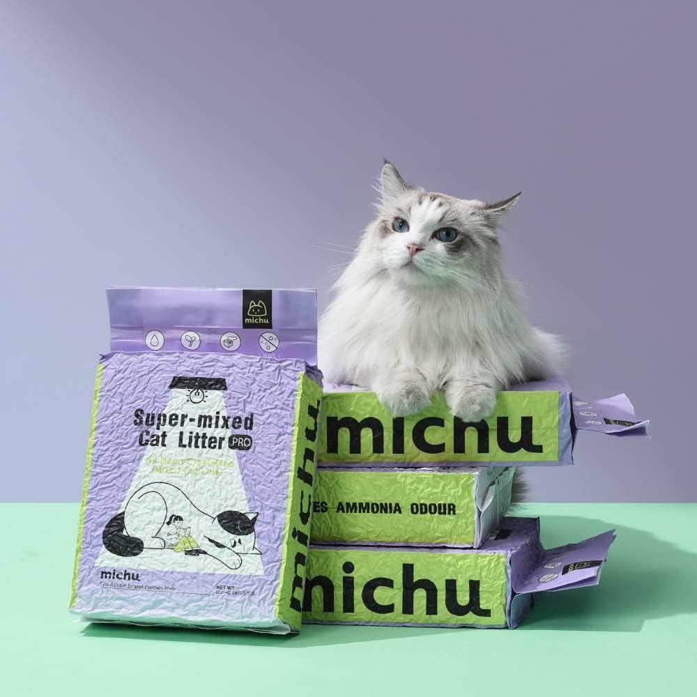 Tofu Cat Litter Natural Clumping Tofu Cat Litter 5.5lb/88oz 5 Scents (Original + Mixed, 2 Pack)