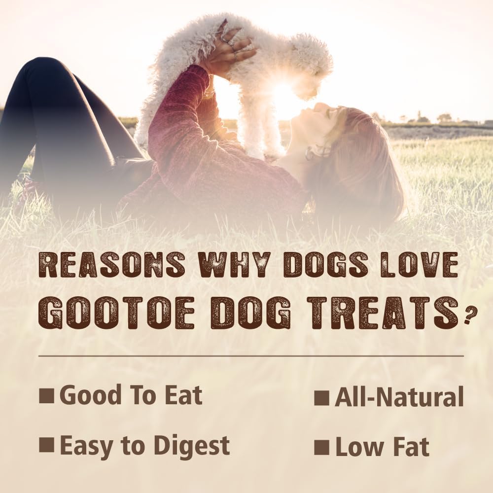 Gootoe Turkey Tendons for Dogs – All-Natural, Hypoallergenic Dog Treats, Rawhide Alternative, Long Lasting Puppy Chews, Healthy Dog Treats for Small Breeds, Rope (S), 6 Count Pack