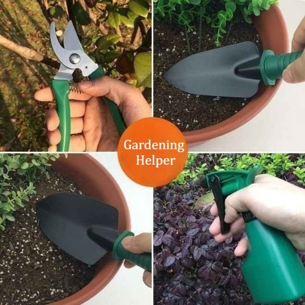 Garden Tool Set Floral Print Stainless Steel Heavy Duty Gardening Tools, Trowel Rake Weeder Pruner Shears Sprayer Gloves&Carrying Case, Ideal Gardening Gifts for Women Father(Purple 5-Piece Set)