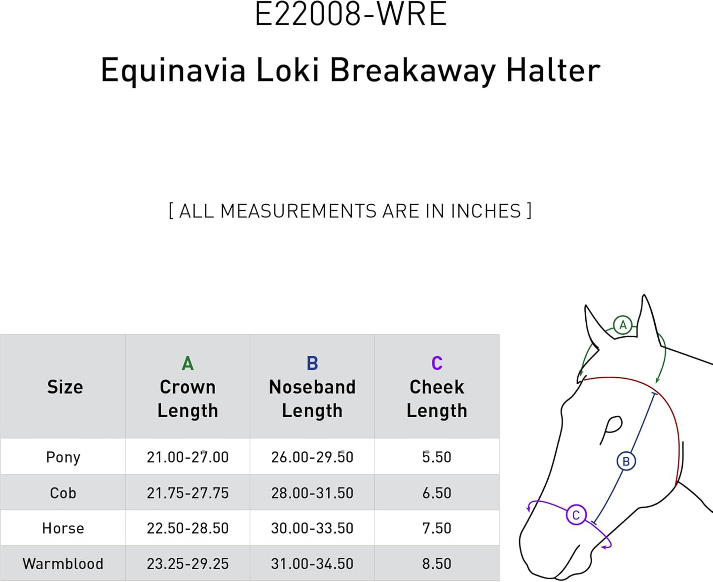 Equinavia Loki Adjustable Breakaway Horse Halter - Wine Red - Horse