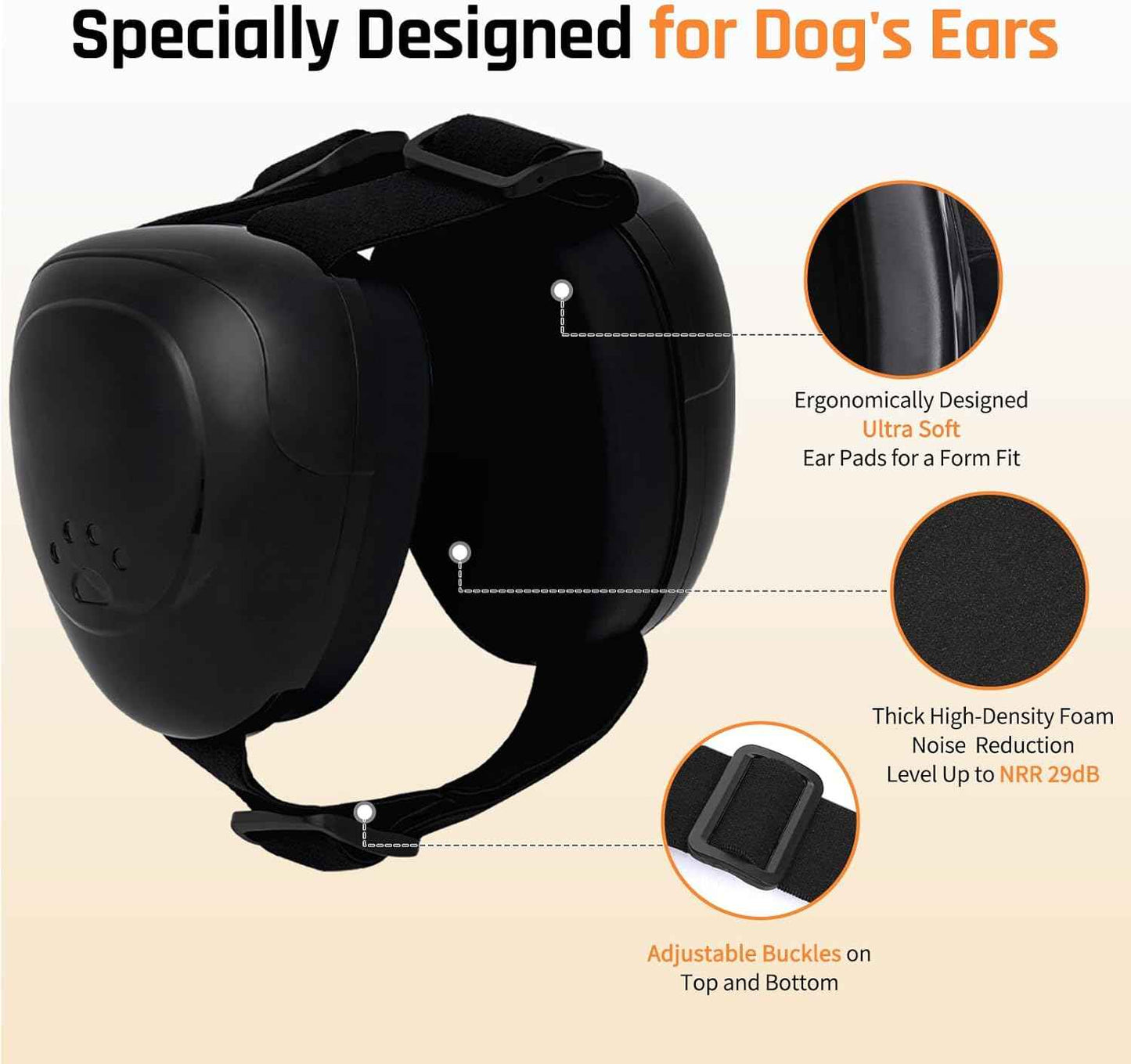 Dog Ear Muffs Noise Protection - Noise Canceling Ear Muffs for Dog,29dB NRR Dog Earmuffs,Ear Plugs for Dogs from Fireworks,Vacuums,Thunderstorms (Pink, M)