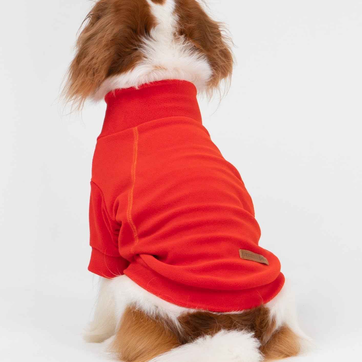 Fitwarm 3 Pack Classic Fleece Dog Sweater, Winter Clothes for Small Dogs Boy Girl, Turtleneck Dog Sweatshirt, Pet Apparel, Orange Red, Royal Blue, Neon Yellow, XS
