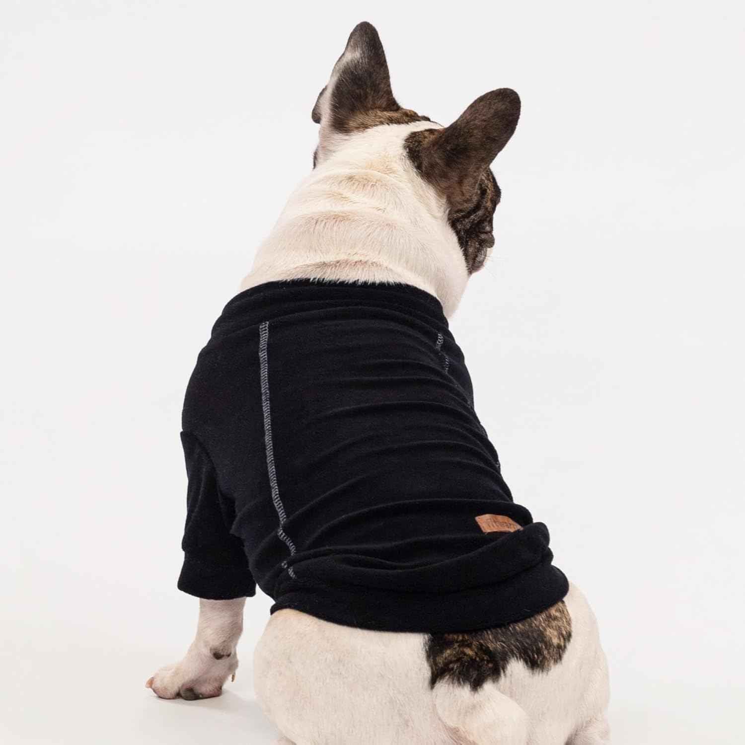 Fitwarm 3 Pack Classic Fleece Dog Sweater, Winter Clothes for Small Dogs Boy Girl, Turtleneck Dog Sweatshirt, Pet Pullover Jumper, Cat Apparel, Black, Olive Green, Cream, XXL