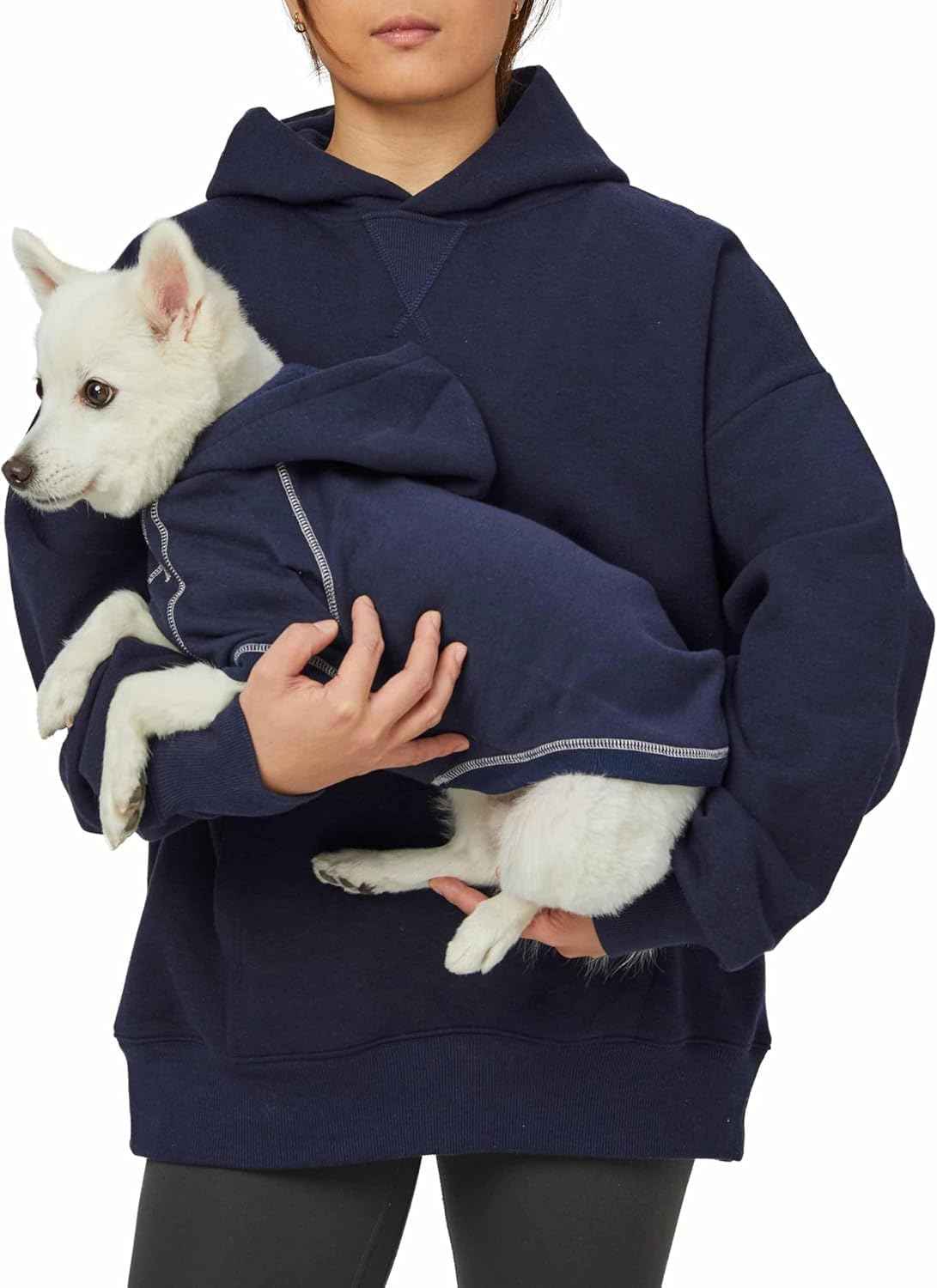 Blueberry Pet Essentials Soft & Comfy Better Basic Cotton Blend Dog Hoodie Sweatshirt in Midnight Blue, Back Length 16", Pack of 1 Jacket for Dogs