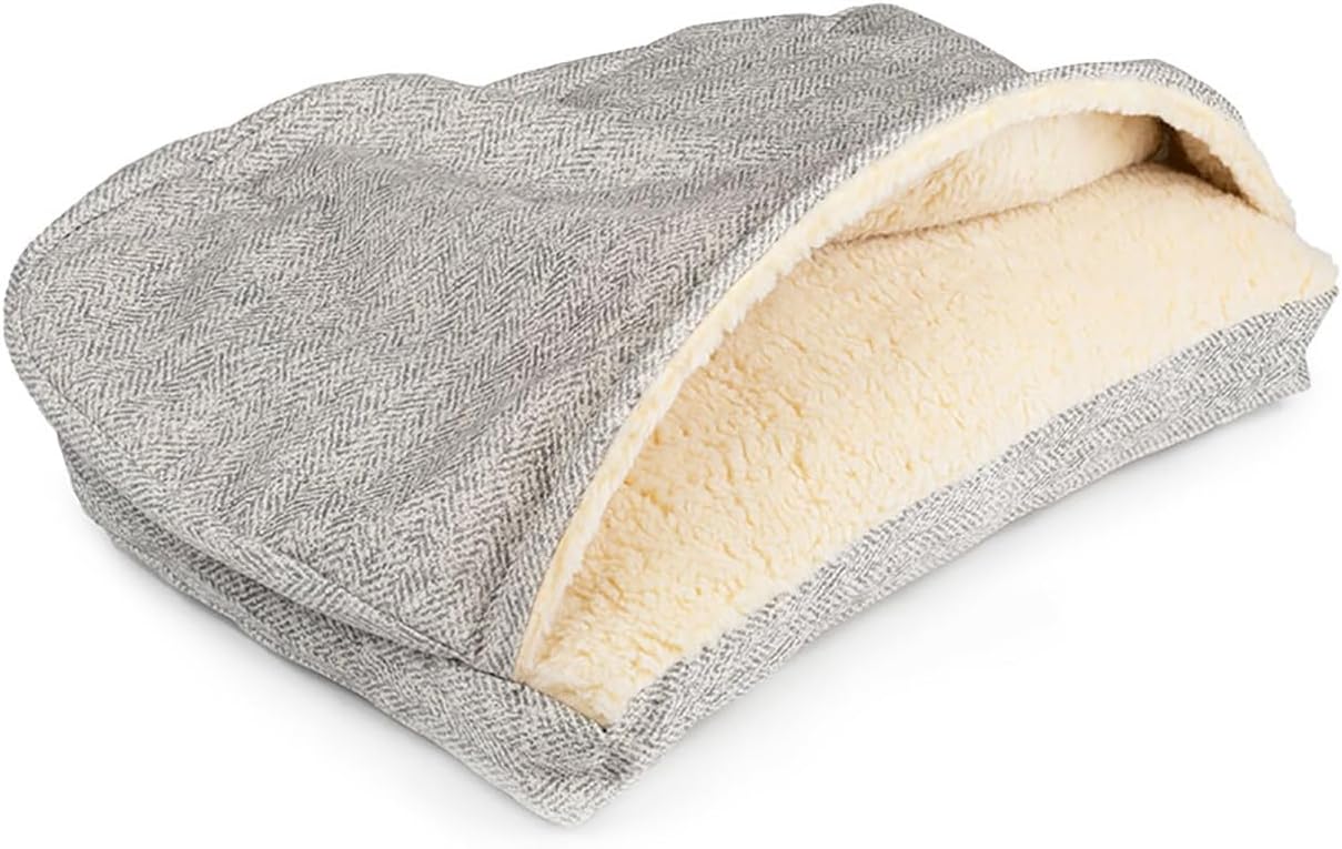 Snoozer Pet Products Luxury Rectangle Cozy Cave Dog Bed with Microsuede, Showdog Collection, Small, Palmer Dove
