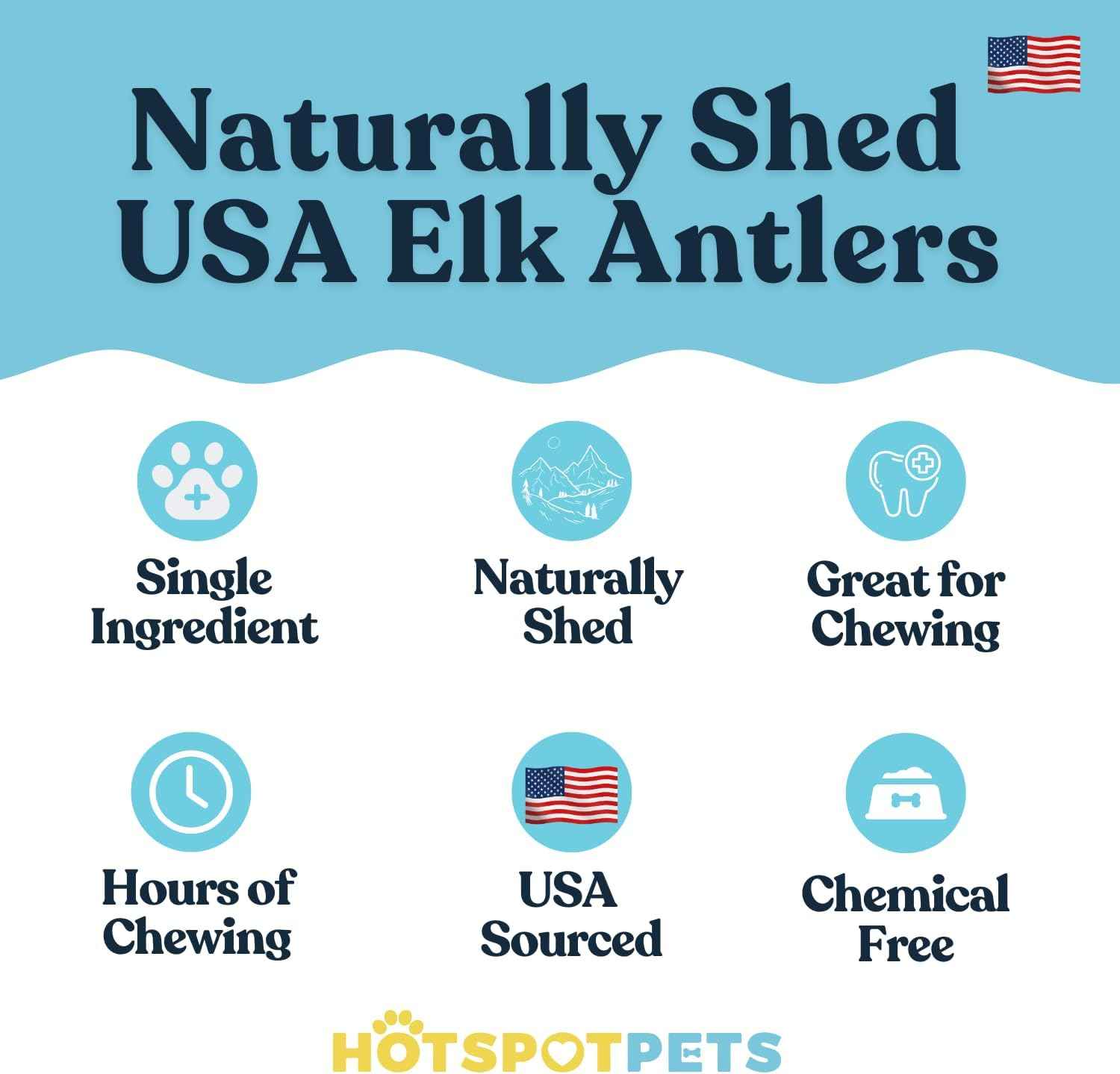 Small Premium Split Elk Antlers for Dogs - 4''-5'' Inch Long Dog Chews (3 Pack) Naturally Shed Antler Bone for Small Breed Aggressive Chewers - Made In USA -Odorless- Promotes Dental Hygiene (3 Pack)