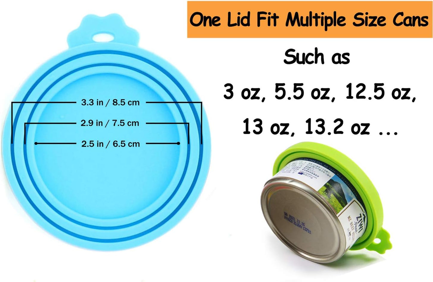 Pet Food Can Covers-Comtim 3 Pack Silicone Can Lids Caps for Dog Cat Wet Food,Universal Size Fit Most Standard Size Canned Dog and Cat Food