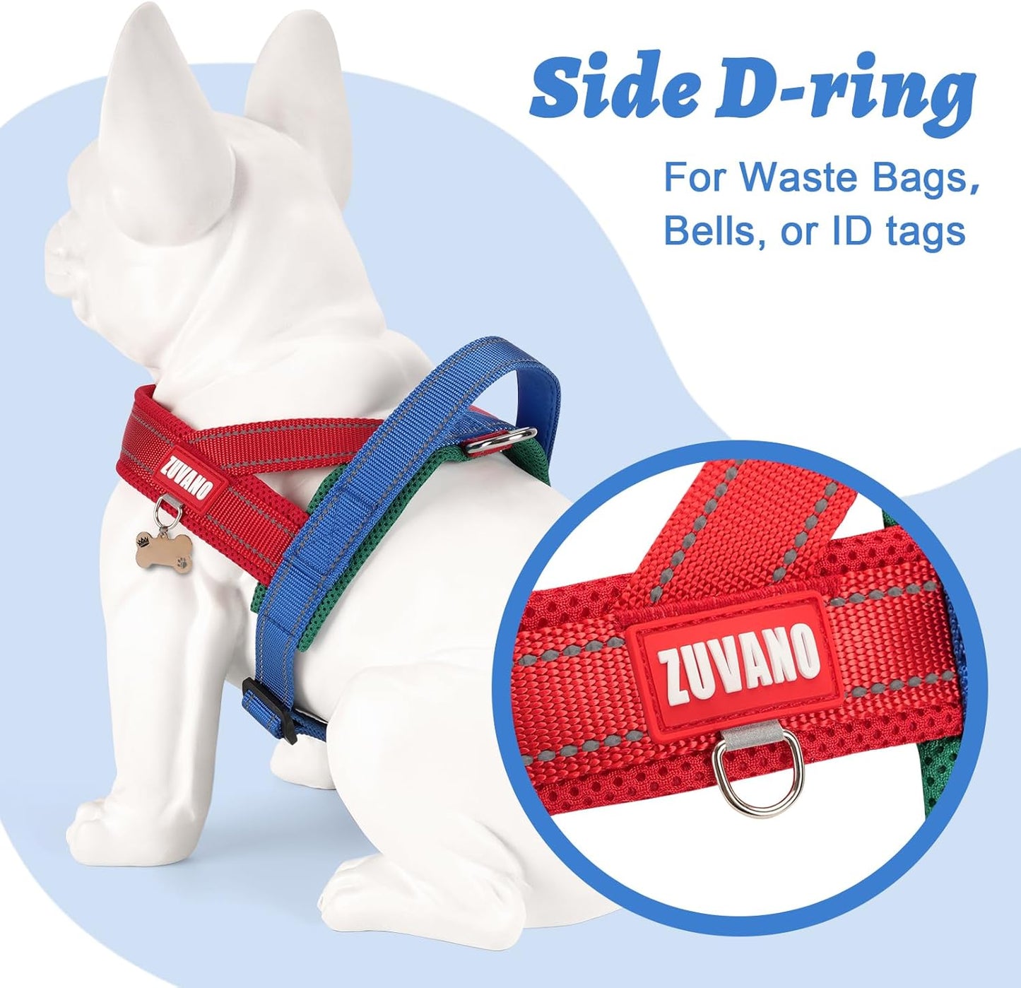 Soft Dog Harness Small Sized Dog, No-Pull Breathable Mesh Padded Vest - Escape Proof Quick Fit Lightweight Harness with Front Clip - Easy Walking Adjustable Vest Harness for Small Dogs, Red, S