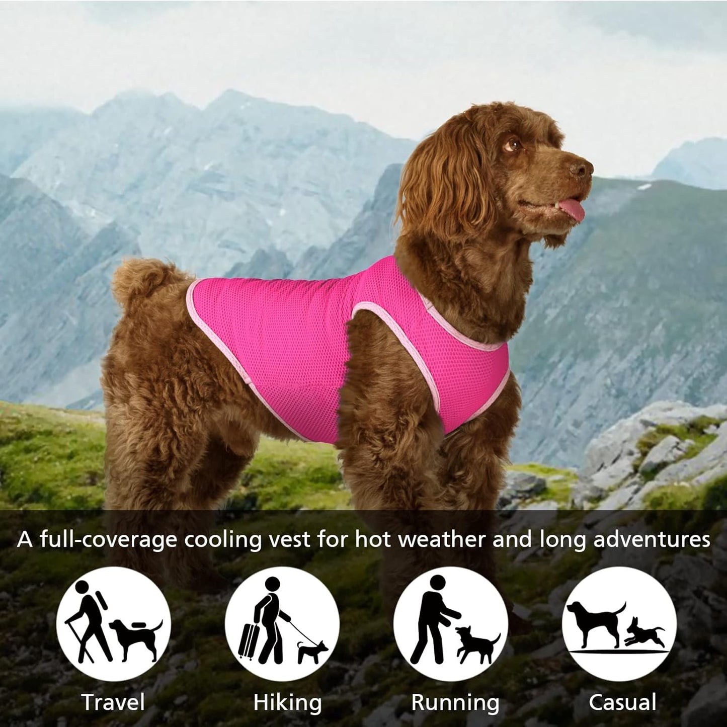 2 Pack Cooling Shirts for Dogs, Breathable Lightweight Dog Shirts for Large Dogs Girl, Sleeveless Sun Protection Shirts for Dog&Cat Puppy Vest Pet Apparel