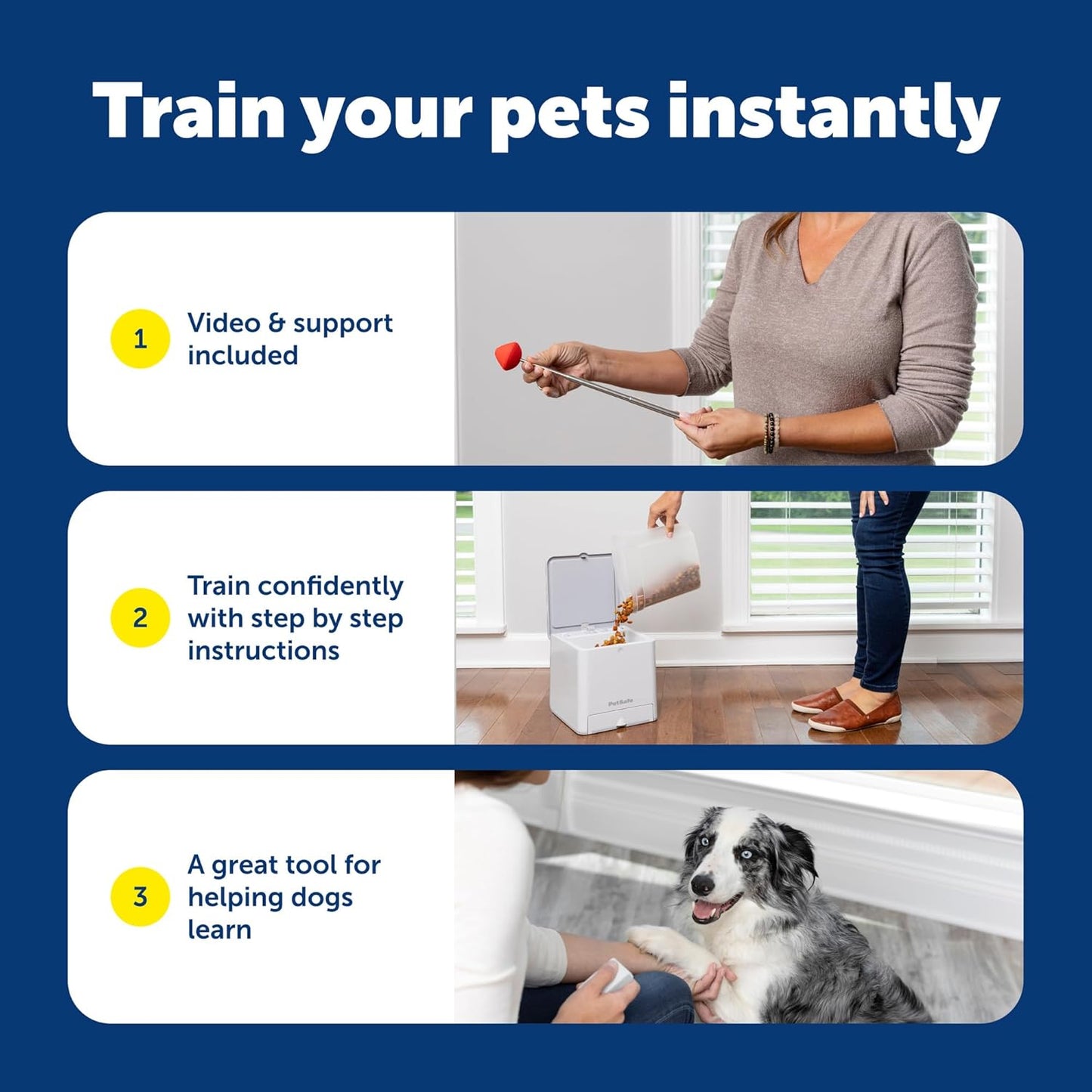 PetSafe Teach & Treat Remote Reward Trainer Remote Treat Dispenser for Dogs Portable Training Tool