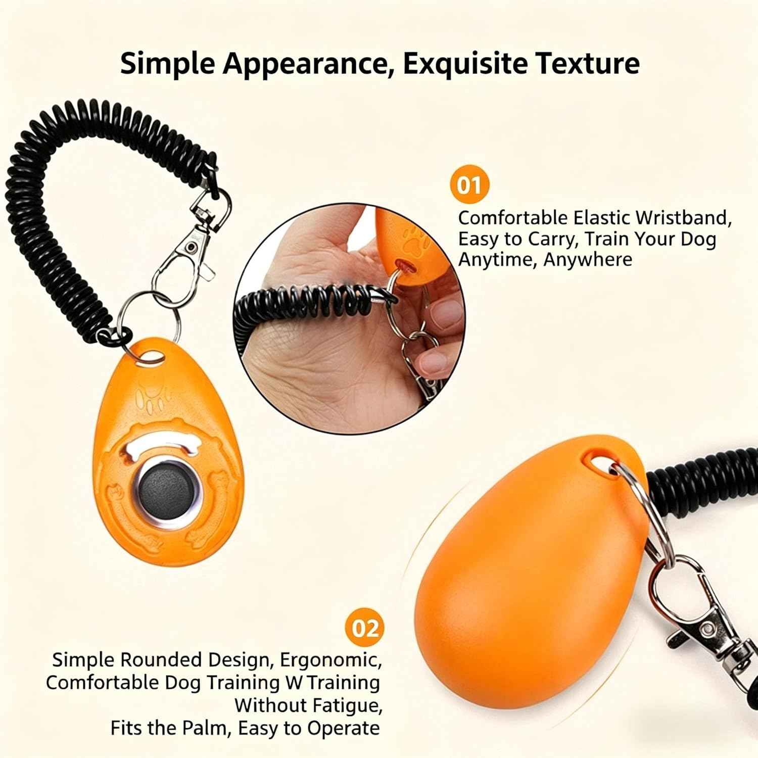 Dog Training Clicker with Wrist Strap, Lightweight Easy to Use, Pet Training Clicker for Cats Puppy Birds Horses