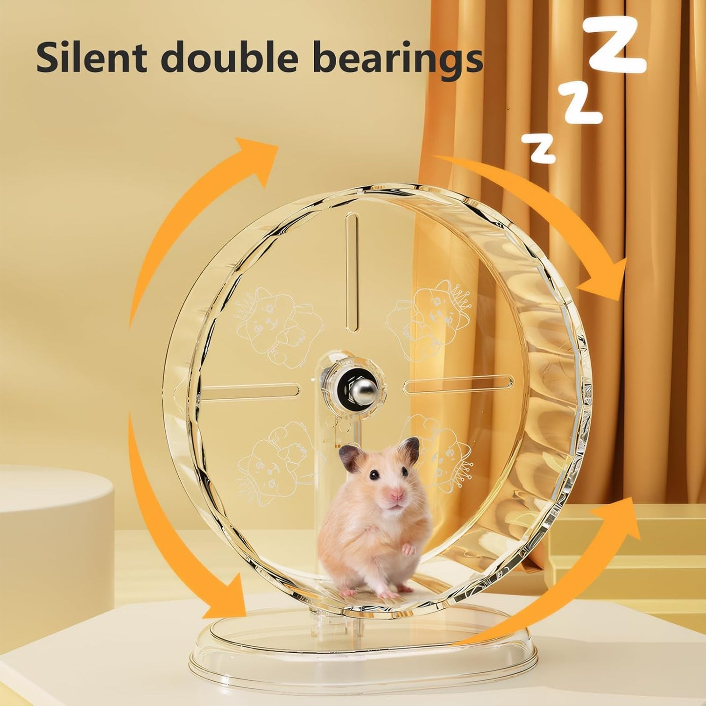 Silent Hamster Wheel – 7 Inch Syrian Hamster Running Wheel, Anti-Skid & Height Adjustable, Easy to Clean (7.1inch)