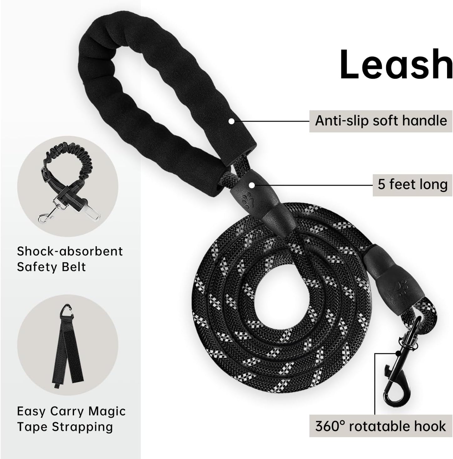 IVY&LANE No Pull Dog Harness with Leash Set, Reflective No Choke Pet Vest,Adjustable Oxford Dog Vest Harness with Easy Control Handle for Medium Dogs (Vintage Blue,M)