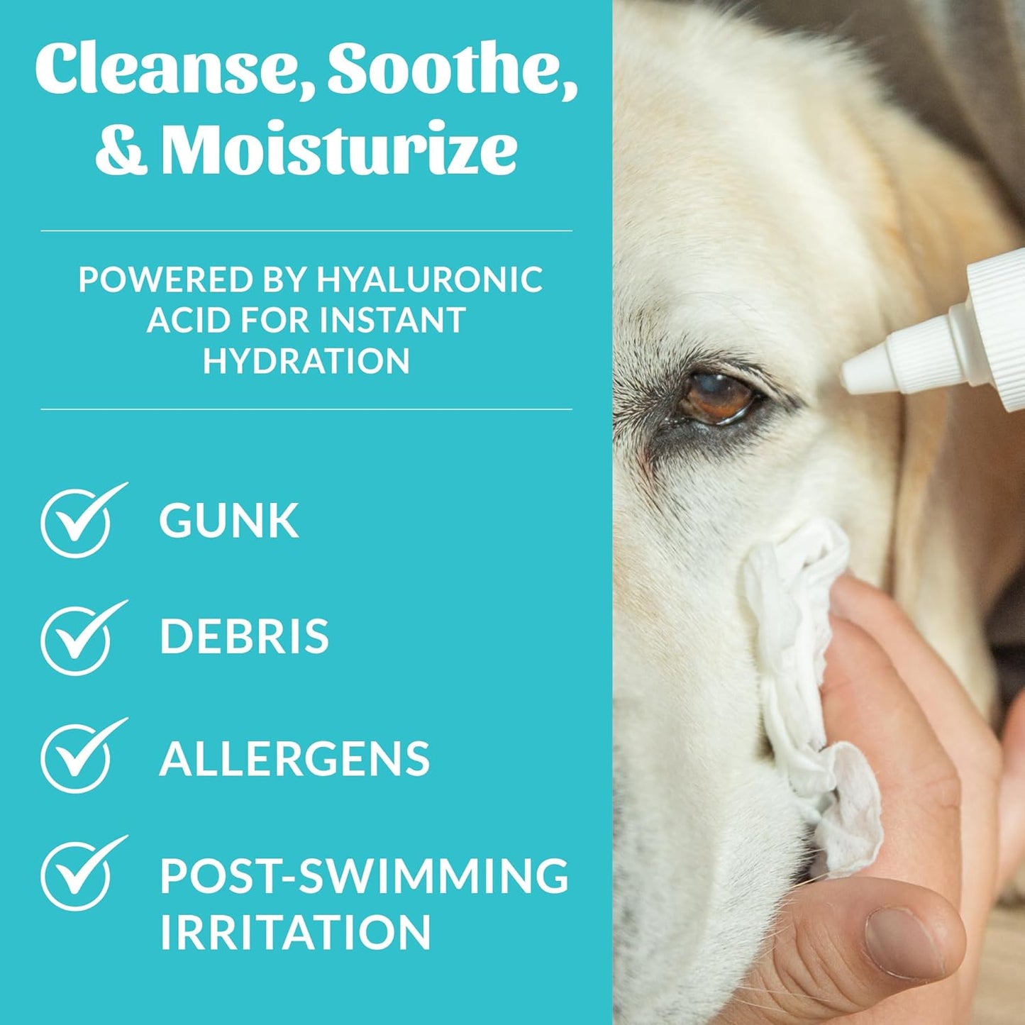 SKOUT'S HONOR HydroClear Eye Wash with Hyaluronic Acid, 4oz Bottle - Non-Medicated, Daily Eye Care for Dogs & Cats, 2-Pack