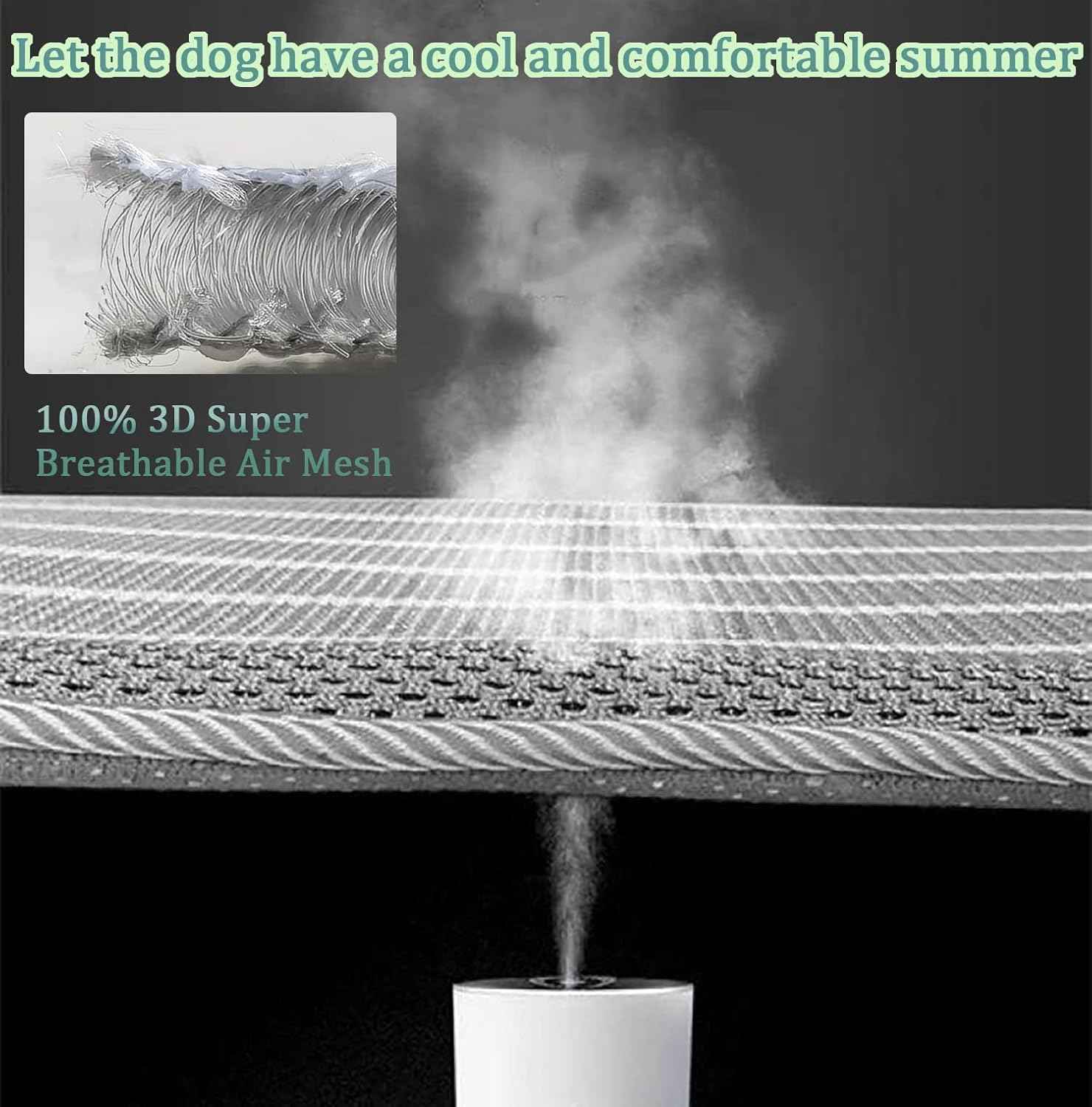 REEZEIVI Breathable Dog Crate mat with Anti-Slip Bottom,3D air mesh Pet Crate pad,Non-stuffy Dog Sleeping Bed,pet mat, Machine Washable Pet Mat for Sleeping (30X19, Sliver Grey Mat)