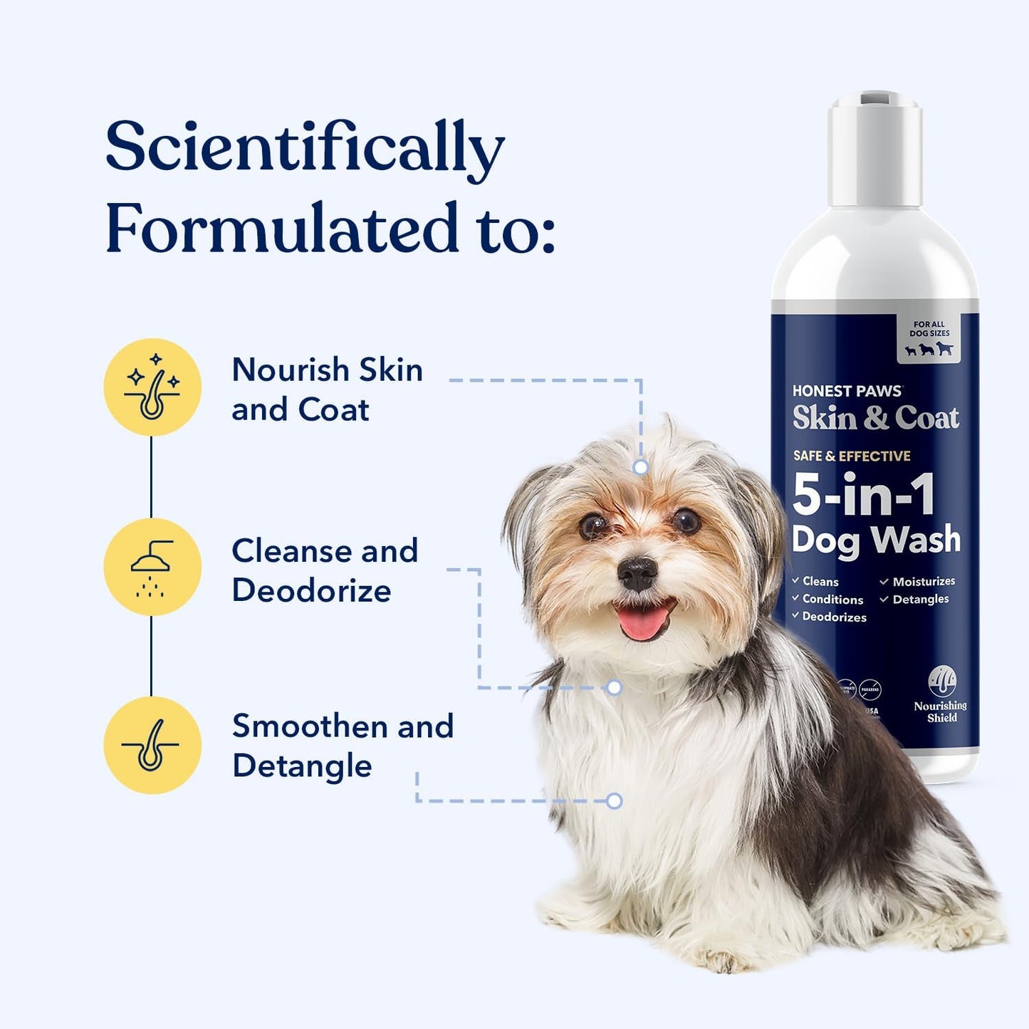 Honest Paws Dog Shampoo and Conditioner - Premium Dog Wash for Allergies and Dry, Itchy, Moisturizing for Sensitive Skin - Sulfate Free, Plant Based, All Natural -16 Fl Oz