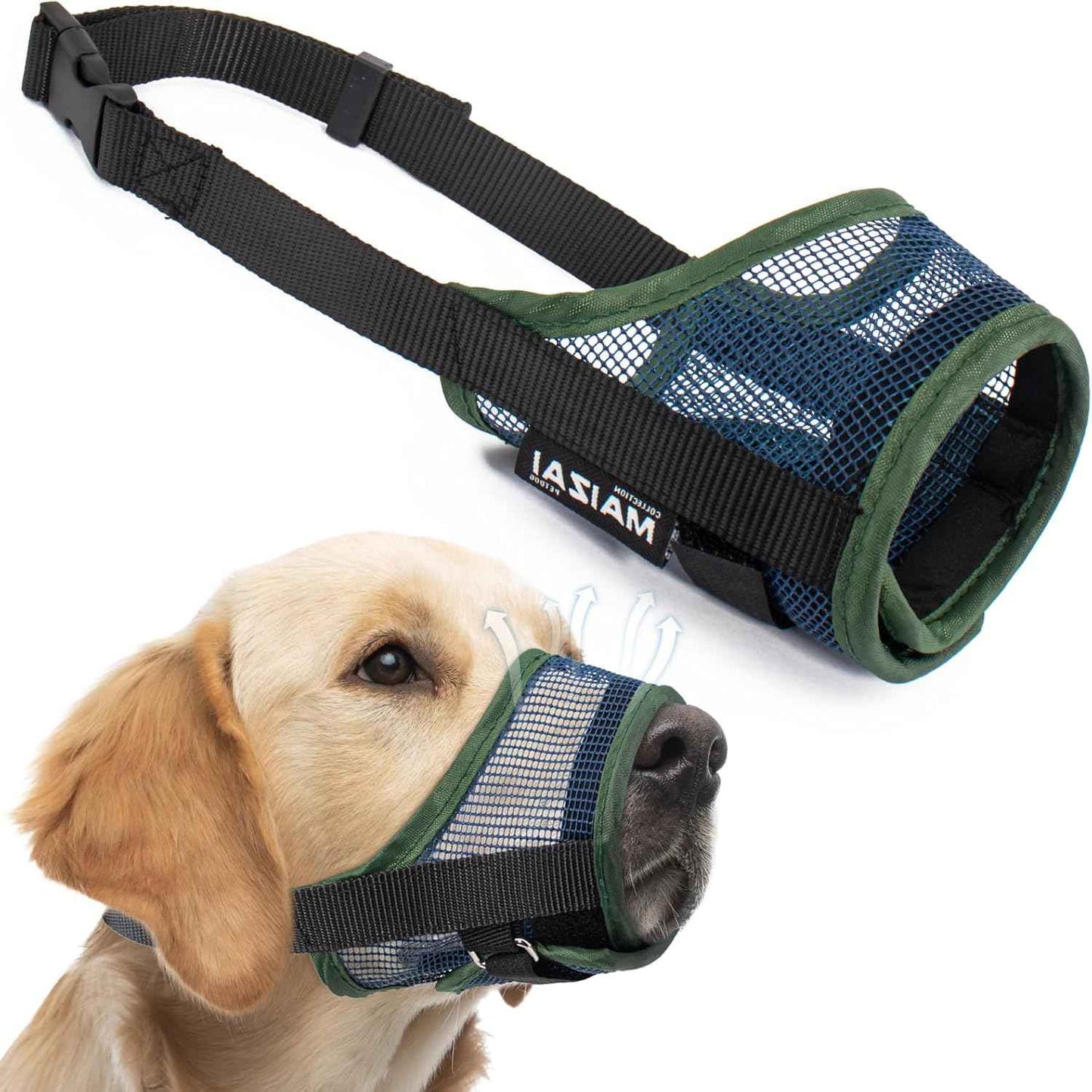 Coppthinktu Dog Muzzle - Soft Mesh Mouth Guard for Small, Medium, Large Dogs - Breathable, Adjustable Cover to Prevent Biting, Barking - Allows Panting, Drinking