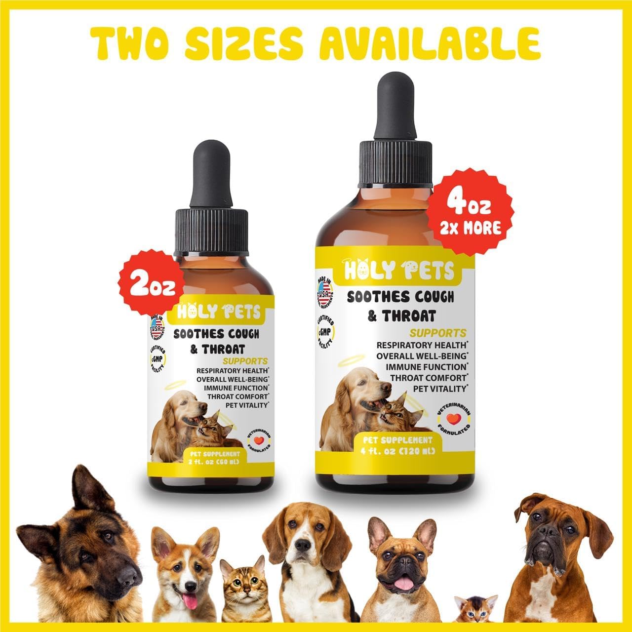 Cough Medicine for Dogs & Cats, Kennel Cough Treatment, Respiratory Infection Support - Sneezing Relief & Cough Treatment - Pet Asthma Support - Made with Natural Ingredients in The USAA