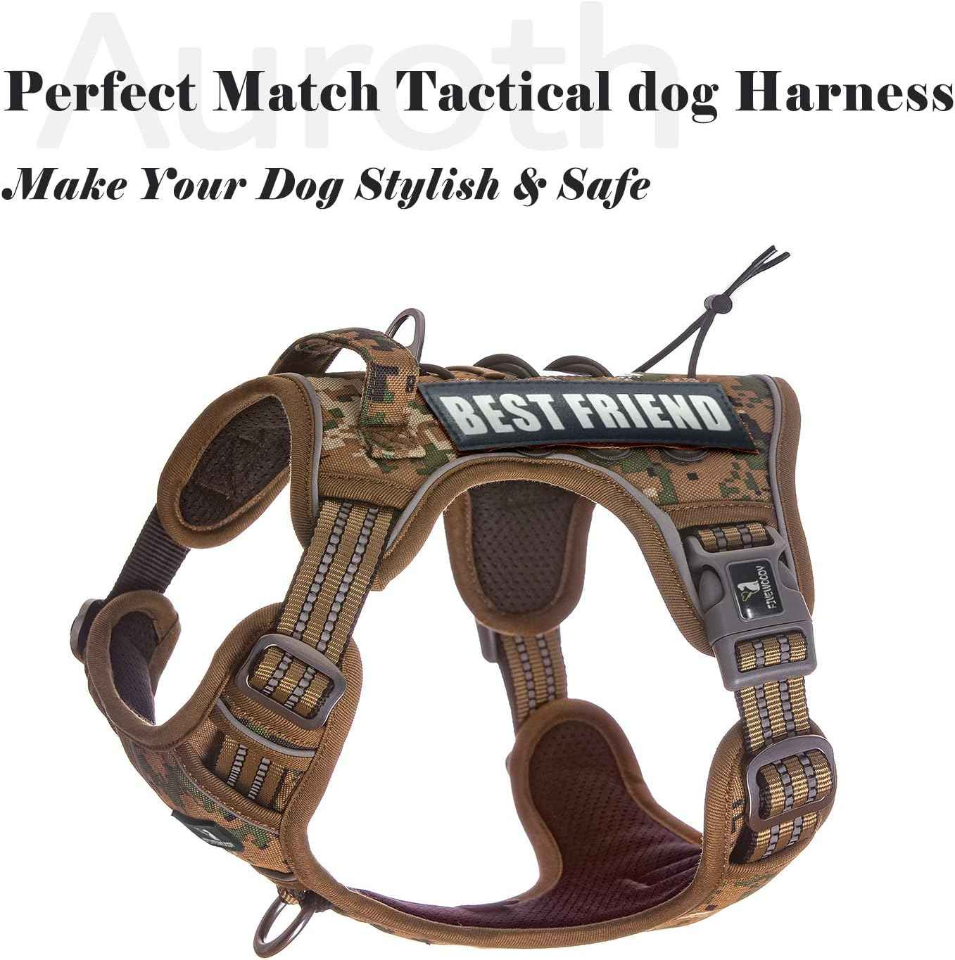 AUROTH Service Dog Vest Patches - 10 Pieces, Reflective and Removable Harness Patches for Training