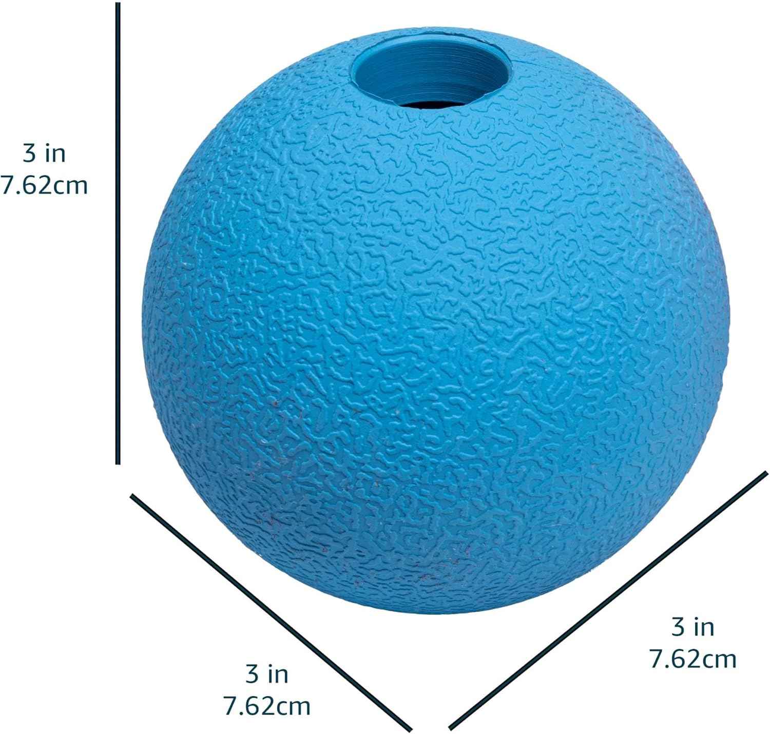 Amazon Basics Dog Toys, Interactive Fetch Rubber Balls, (Pack of 2), 3 inch, Blue, Orange